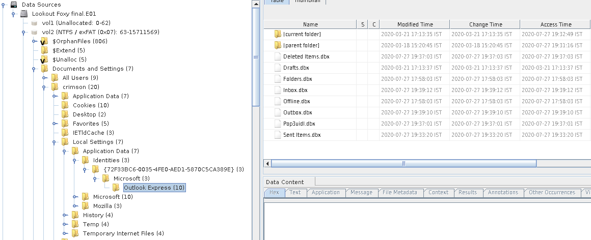 Outlook Express files