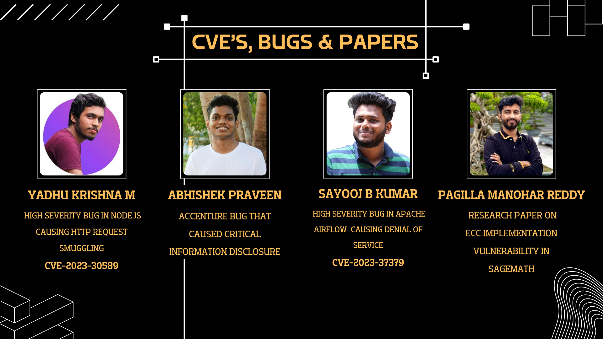 CVEs, Bugs & Papers